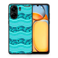 Thumbnail for Θήκη Xiaomi Redmi 13C Swimming Dolphins από τη Smartfits με σχέδιο στο πίσω μέρος και μαύρο περίβλημα | Xiaomi Redmi 13C Swimming Dolphins case with colorful back and black bezels