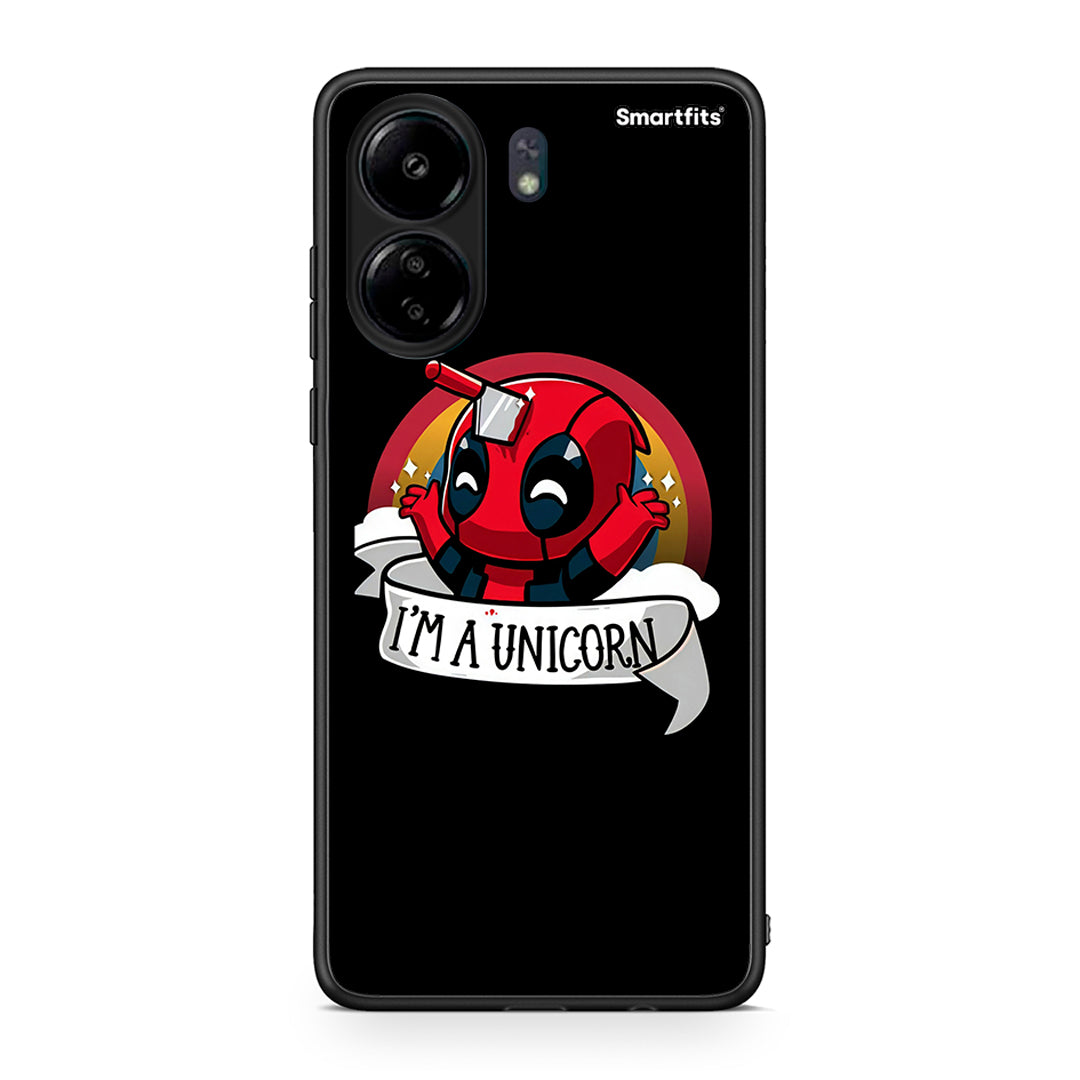 Xiaomi Redmi 13C Unicorn Deadpool θήκη από τη Smartfits με σχέδιο στο πίσω μέρος και μαύρο περίβλημα | Smartphone case with colorful back and black bezels by Smartfits