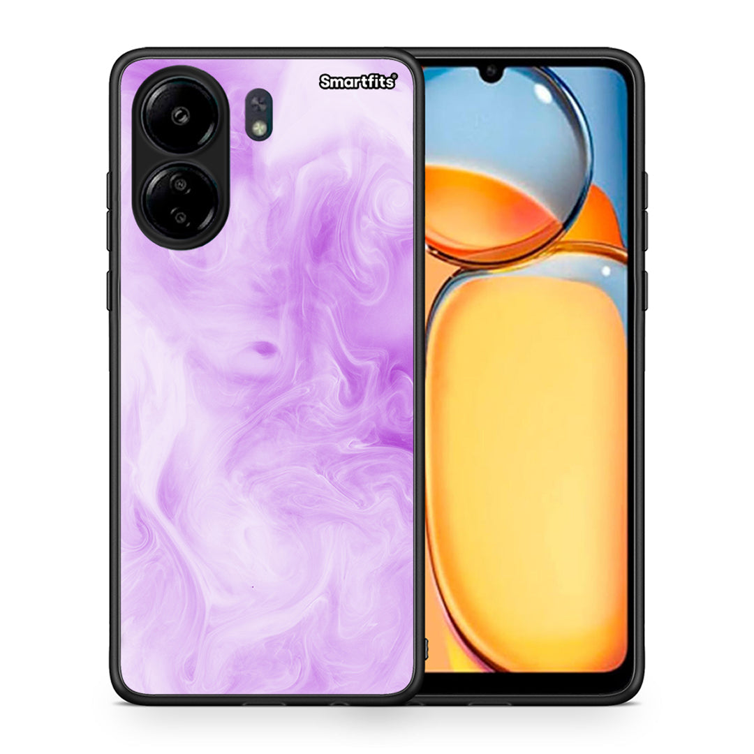 Θήκη Xiaomi Poco C65 Lavender Watercolor από τη Smartfits με σχέδιο στο πίσω μέρος και μαύρο περίβλημα | Xiaomi Poco C65 Lavender Watercolor case with colorful back and black bezels