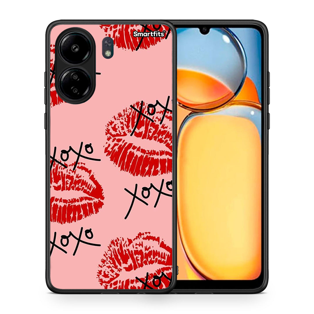 Θήκη Xiaomi Poco C65 XOXO Lips από τη Smartfits με σχέδιο στο πίσω μέρος και μαύρο περίβλημα | Xiaomi Poco C65 XOXO Lips case with colorful back and black bezels