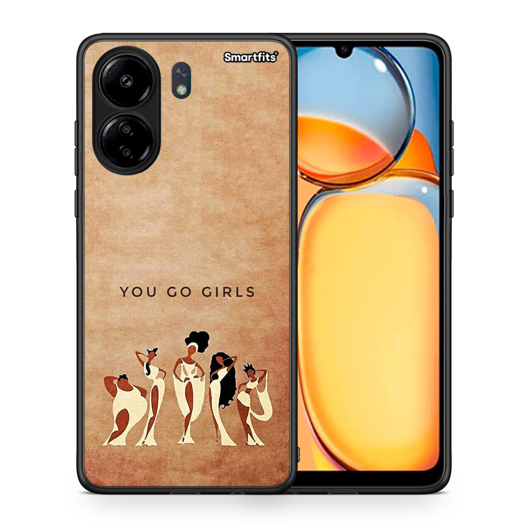 Θήκη Xiaomi Poco C65 You Go Girl από τη Smartfits με σχέδιο στο πίσω μέρος και μαύρο περίβλημα | Xiaomi Poco C65 You Go Girl case with colorful back and black bezels