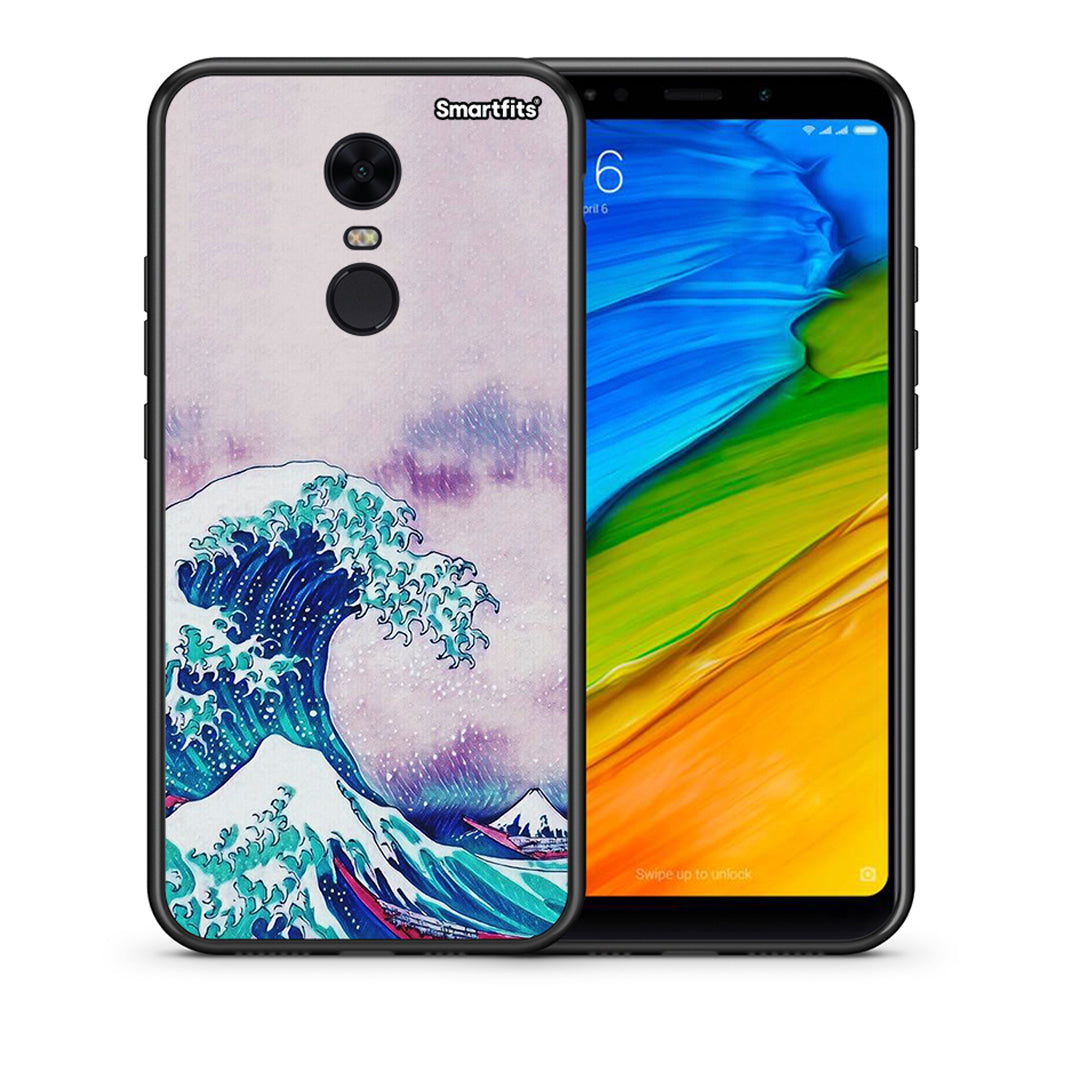 Θήκη Xiaomi Redmi 5 Plus Blue Waves από τη Smartfits με σχέδιο στο πίσω μέρος και μαύρο περίβλημα | Xiaomi Redmi 5 Plus Blue Waves case with colorful back and black bezels