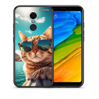 Thumbnail for Θήκη Xiaomi Redmi 5 Plus Summer Cat από τη Smartfits με σχέδιο στο πίσω μέρος και μαύρο περίβλημα | Xiaomi Redmi 5 Plus Summer Cat case with colorful back and black bezels