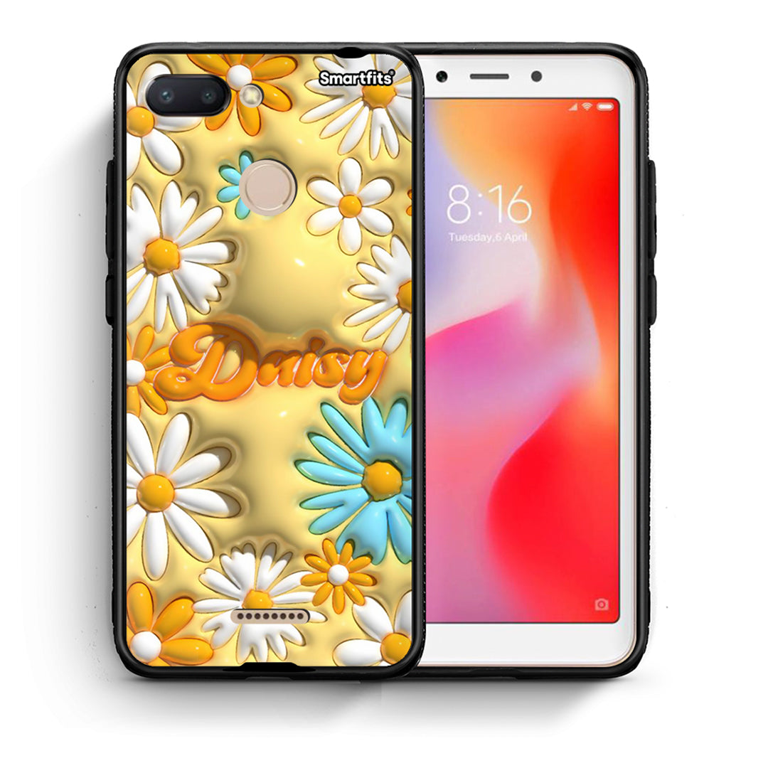 Θήκη Xiaomi Redmi 6 Bubble Daisies από τη Smartfits με σχέδιο στο πίσω μέρος και μαύρο περίβλημα | Xiaomi Redmi 6 Bubble Daisies case with colorful back and black bezels