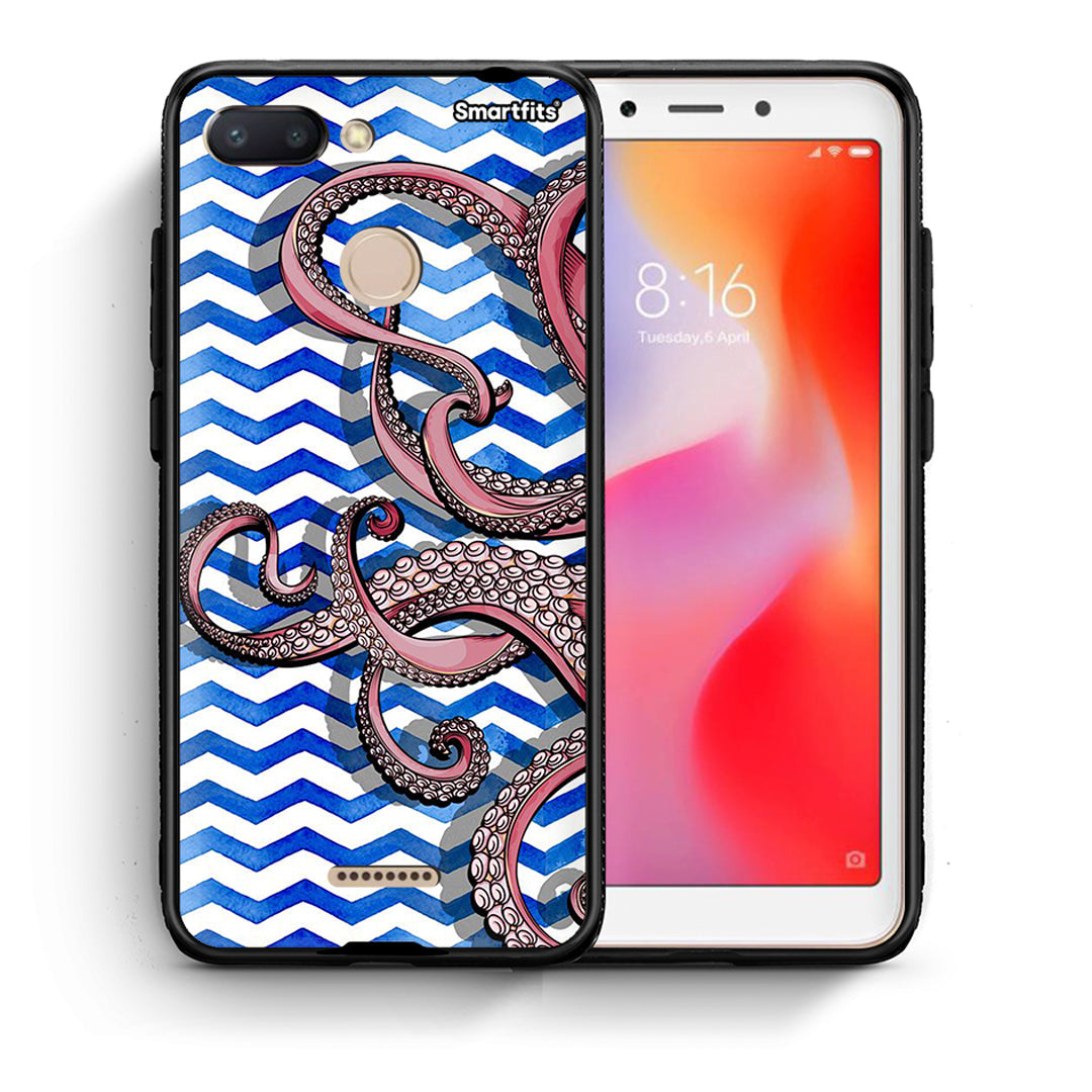 Θήκη Xiaomi Redmi 6 Chevron Devilfish από τη Smartfits με σχέδιο στο πίσω μέρος και μαύρο περίβλημα | Xiaomi Redmi 6 Chevron Devilfish case with colorful back and black bezels