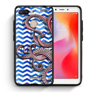 Thumbnail for Θήκη Xiaomi Redmi 6 Chevron Devilfish από τη Smartfits με σχέδιο στο πίσω μέρος και μαύρο περίβλημα | Xiaomi Redmi 6 Chevron Devilfish case with colorful back and black bezels