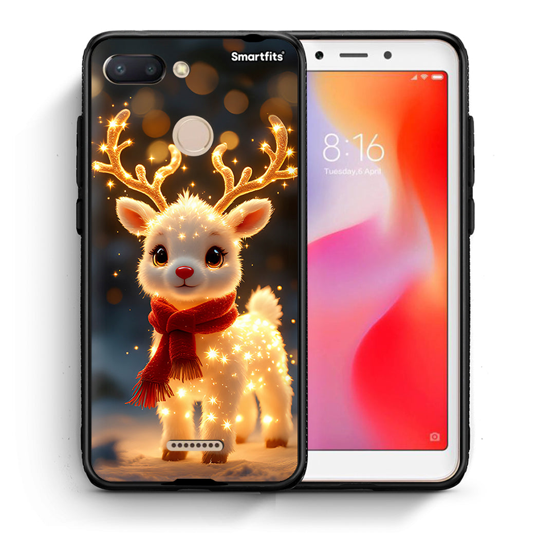 Θήκη Xiaomi Redmi 6 Christmas Cutie από τη Smartfits με σχέδιο στο πίσω μέρος και μαύρο περίβλημα | Xiaomi Redmi 6 Christmas Cutie case with colorful back and black bezels