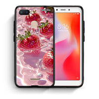 Thumbnail for Θήκη Xiaomi Redmi 6 Juicy Strawberries από τη Smartfits με σχέδιο στο πίσω μέρος και μαύρο περίβλημα | Xiaomi Redmi 6 Juicy Strawberries case with colorful back and black bezels