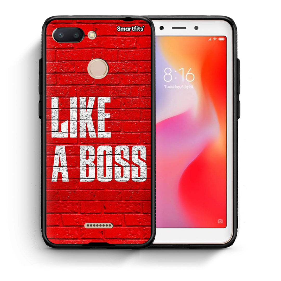 Θήκη Xiaomi Redmi 6 Like A Boss από τη Smartfits με σχέδιο στο πίσω μέρος και μαύρο περίβλημα | Xiaomi Redmi 6 Like A Boss case with colorful back and black bezels