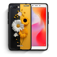 Thumbnail for Θήκη Xiaomi Redmi 6 Yellow Daisies από τη Smartfits με σχέδιο στο πίσω μέρος και μαύρο περίβλημα | Xiaomi Redmi 6 Yellow Daisies case with colorful back and black bezels