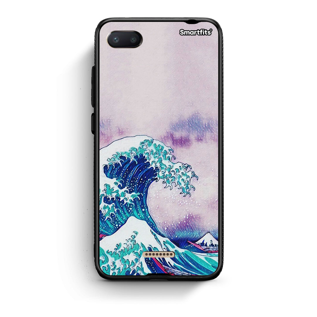 Xiaomi Redmi 6A Blue Waves θήκη από τη Smartfits με σχέδιο στο πίσω μέρος και μαύρο περίβλημα | Smartphone case with colorful back and black bezels by Smartfits