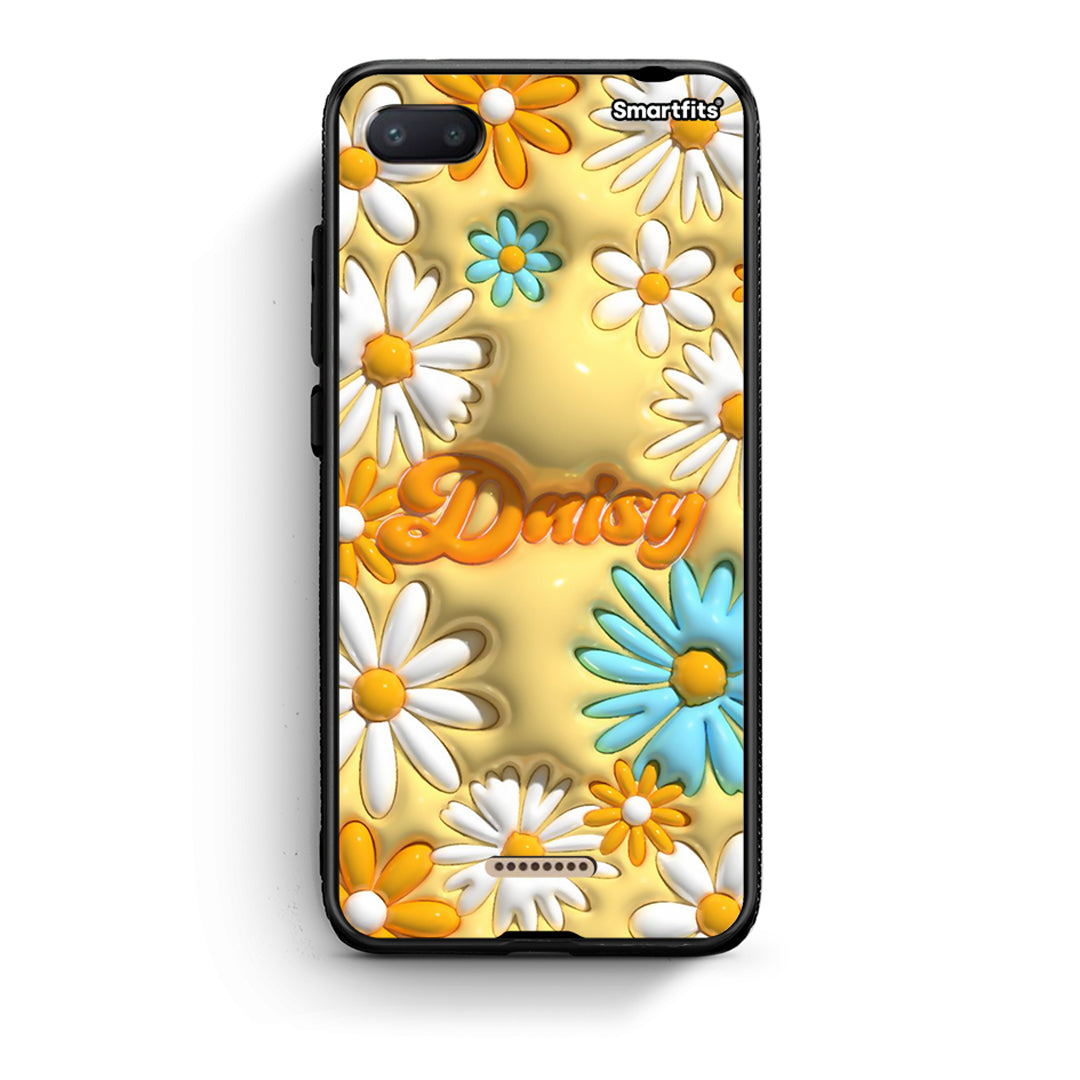 Xiaomi Redmi 6A Bubble Daisies θήκη από τη Smartfits με σχέδιο στο πίσω μέρος και μαύρο περίβλημα | Smartphone case with colorful back and black bezels by Smartfits