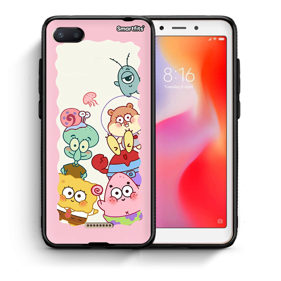 Θήκη Xiaomi Redmi 6A Cute Companion από τη Smartfits με σχέδιο στο πίσω μέρος και μαύρο περίβλημα | Xiaomi Redmi 6A Cute Companion case with colorful back and black bezels