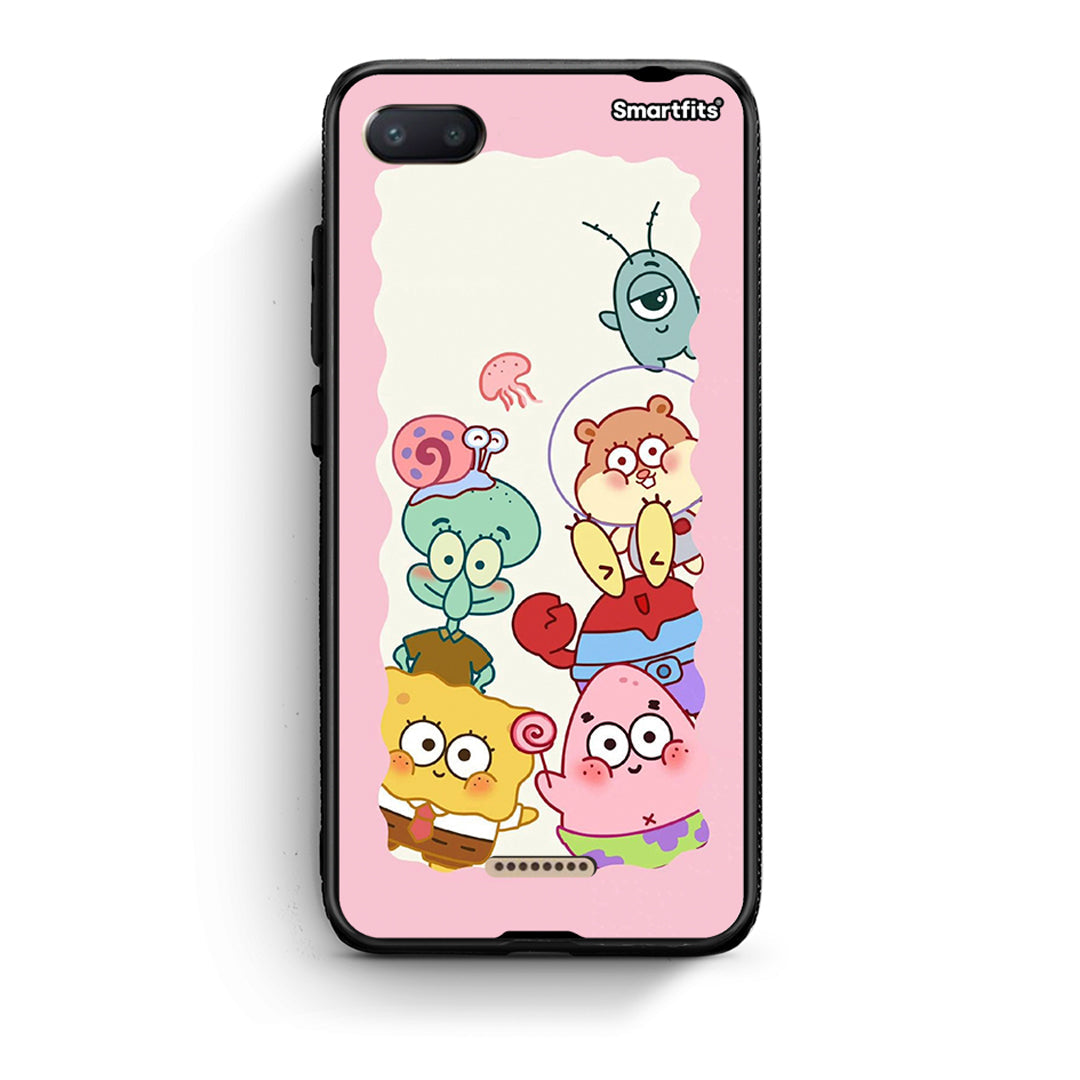 Xiaomi Redmi 6A Cute Companion θήκη από τη Smartfits με σχέδιο στο πίσω μέρος και μαύρο περίβλημα | Smartphone case with colorful back and black bezels by Smartfits