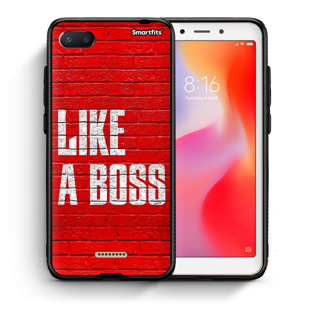 Θήκη Xiaomi Redmi 6A Like A Boss από τη Smartfits με σχέδιο στο πίσω μέρος και μαύρο περίβλημα | Xiaomi Redmi 6A Like A Boss case with colorful back and black bezels