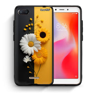 Thumbnail for Θήκη Xiaomi Redmi 6A Yellow Daisies από τη Smartfits με σχέδιο στο πίσω μέρος και μαύρο περίβλημα | Xiaomi Redmi 6A Yellow Daisies case with colorful back and black bezels