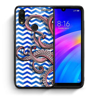 Thumbnail for Θήκη Xiaomi Redmi 7 Chevron Devilfish από τη Smartfits με σχέδιο στο πίσω μέρος και μαύρο περίβλημα | Xiaomi Redmi 7 Chevron Devilfish case with colorful back and black bezels