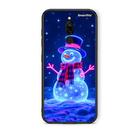 Thumbnail for Xiaomi Redmi 8 Christmas Neon Snowman θήκη από τη Smartfits με σχέδιο στο πίσω μέρος και μαύρο περίβλημα | Smartphone case with colorful back and black bezels by Smartfits