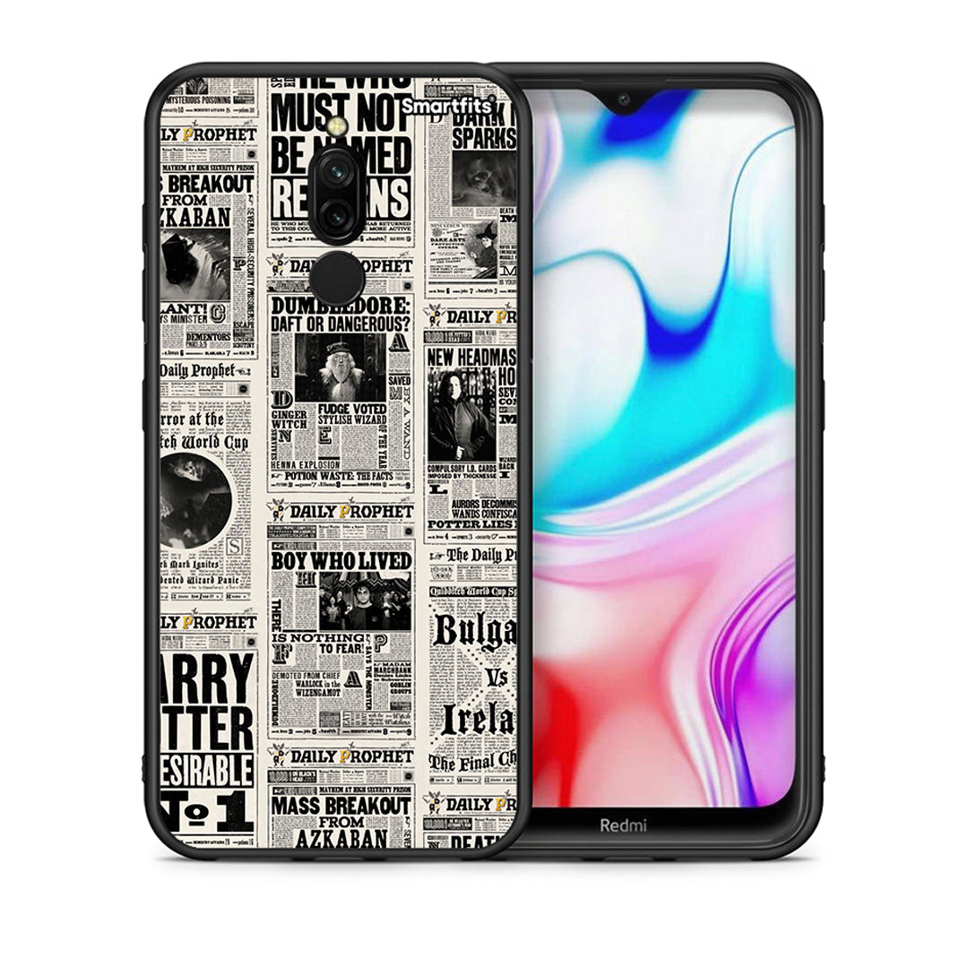 Θήκη Xiaomi Redmi 8 Harry Paper από τη Smartfits με σχέδιο στο πίσω μέρος και μαύρο περίβλημα | Xiaomi Redmi 8 Harry Paper case with colorful back and black bezels