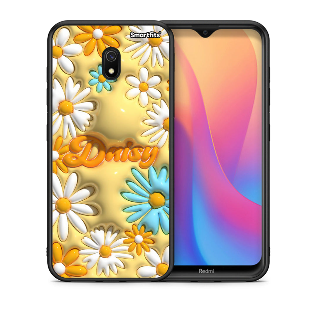 Θήκη Xiaomi Redmi 8A Bubble Daisies από τη Smartfits με σχέδιο στο πίσω μέρος και μαύρο περίβλημα | Xiaomi Redmi 8A Bubble Daisies case with colorful back and black bezels