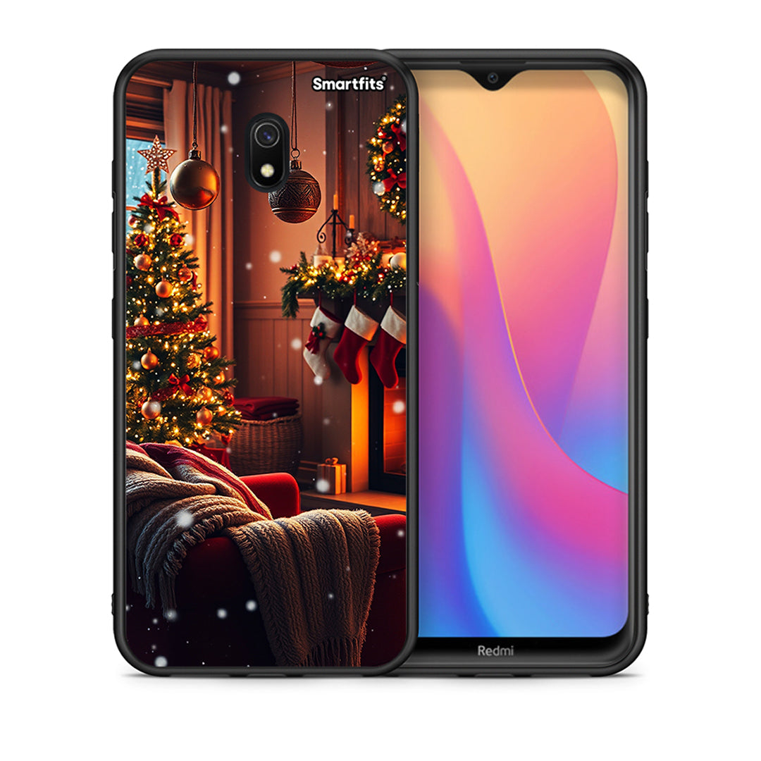 Θήκη Xiaomi Redmi 8A Home For Christmas από τη Smartfits με σχέδιο στο πίσω μέρος και μαύρο περίβλημα | Xiaomi Redmi 8A Home For Christmas case with colorful back and black bezels