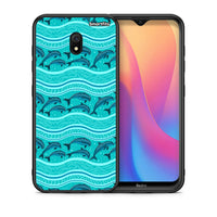 Thumbnail for Θήκη Xiaomi Redmi 8A Swimming Dolphins από τη Smartfits με σχέδιο στο πίσω μέρος και μαύρο περίβλημα | Xiaomi Redmi 8A Swimming Dolphins case with colorful back and black bezels