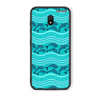 Thumbnail for Xiaomi Redmi 8A Swimming Dolphins θήκη από τη Smartfits με σχέδιο στο πίσω μέρος και μαύρο περίβλημα | Smartphone case with colorful back and black bezels by Smartfits