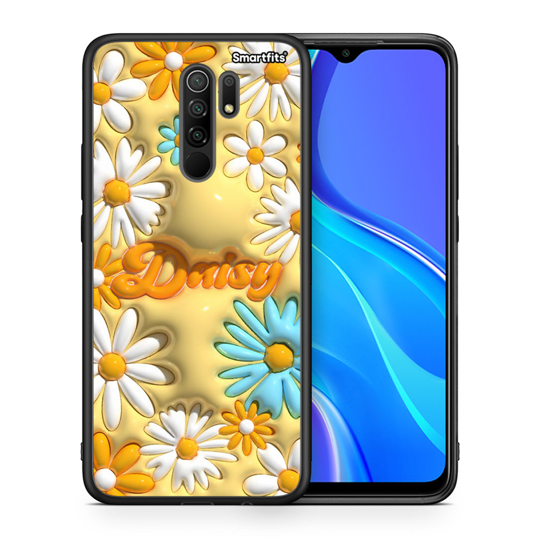 Θήκη Xiaomi Redmi 9/9 Prime Bubble Daisies από τη Smartfits με σχέδιο στο πίσω μέρος και μαύρο περίβλημα | Xiaomi Redmi 9/9 Prime Bubble Daisies case with colorful back and black bezels