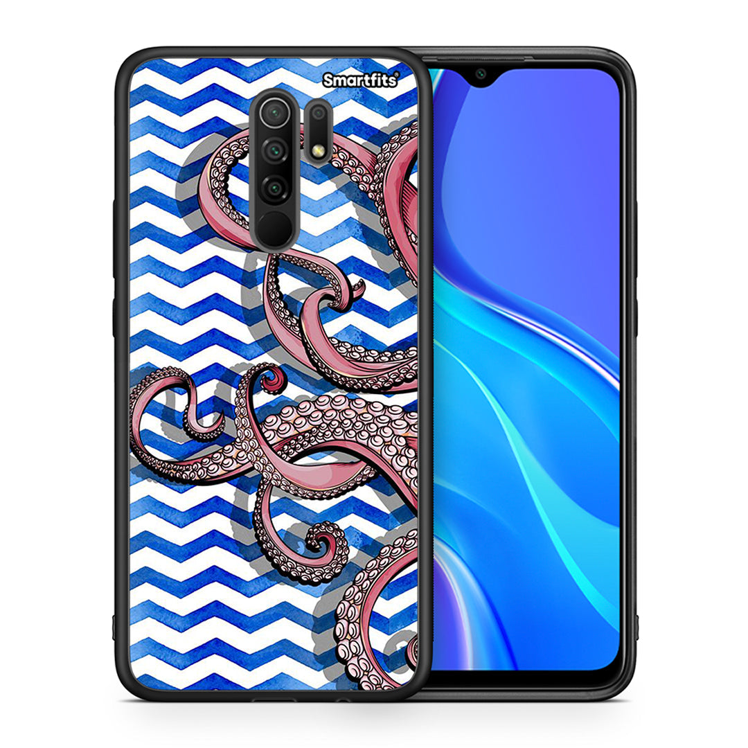 Θήκη Xiaomi Redmi 9/9 Prime Chevron Devilfish από τη Smartfits με σχέδιο στο πίσω μέρος και μαύρο περίβλημα | Xiaomi Redmi 9/9 Prime Chevron Devilfish case with colorful back and black bezels