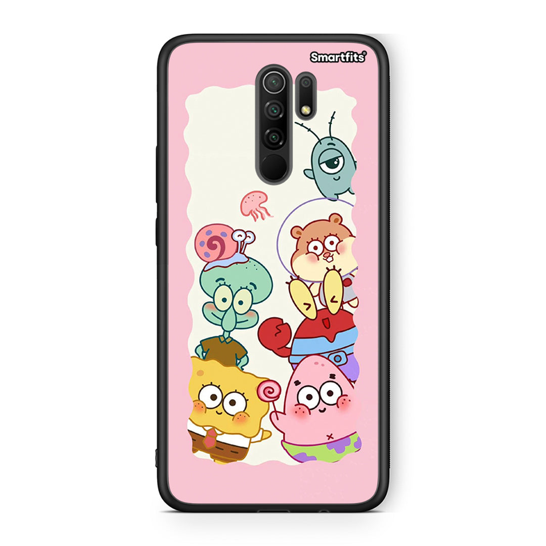 Xiaomi Redmi 9/9 Prime Cute Companion θήκη από τη Smartfits με σχέδιο στο πίσω μέρος και μαύρο περίβλημα | Smartphone case with colorful back and black bezels by Smartfits