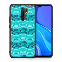 Thumbnail for Θήκη Xiaomi Redmi 9/9 Prime Swimming Dolphins από τη Smartfits με σχέδιο στο πίσω μέρος και μαύρο περίβλημα | Xiaomi Redmi 9/9 Prime Swimming Dolphins case with colorful back and black bezels