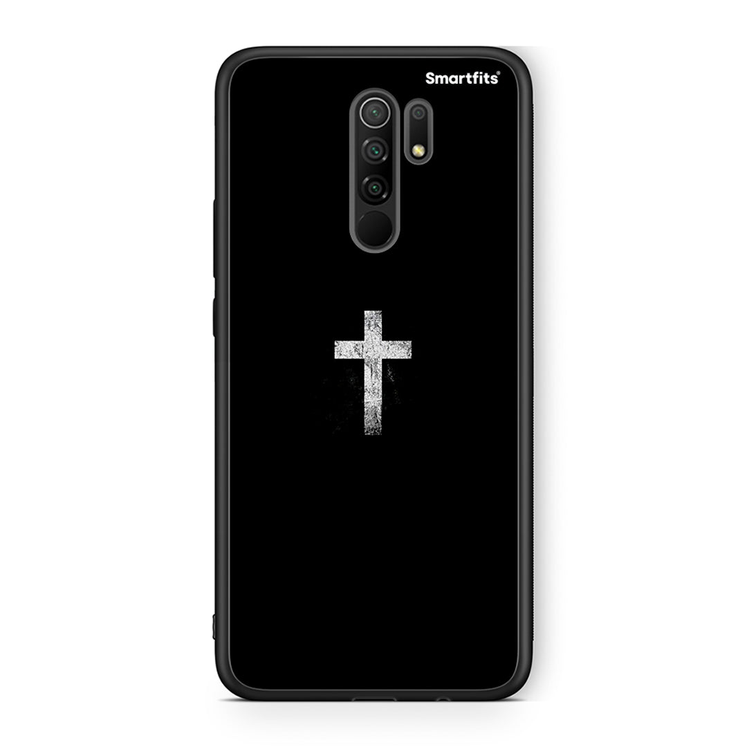 Xiaomi Redmi 9/9 Prime White Cross θήκη από τη Smartfits με σχέδιο στο πίσω μέρος και μαύρο περίβλημα | Smartphone case with colorful back and black bezels by Smartfits