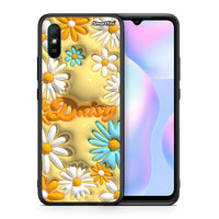 Thumbnail for Θήκη Xiaomi Redmi 9A Bubble Daisies από τη Smartfits με σχέδιο στο πίσω μέρος και μαύρο περίβλημα | Xiaomi Redmi 9A Bubble Daisies case with colorful back and black bezels