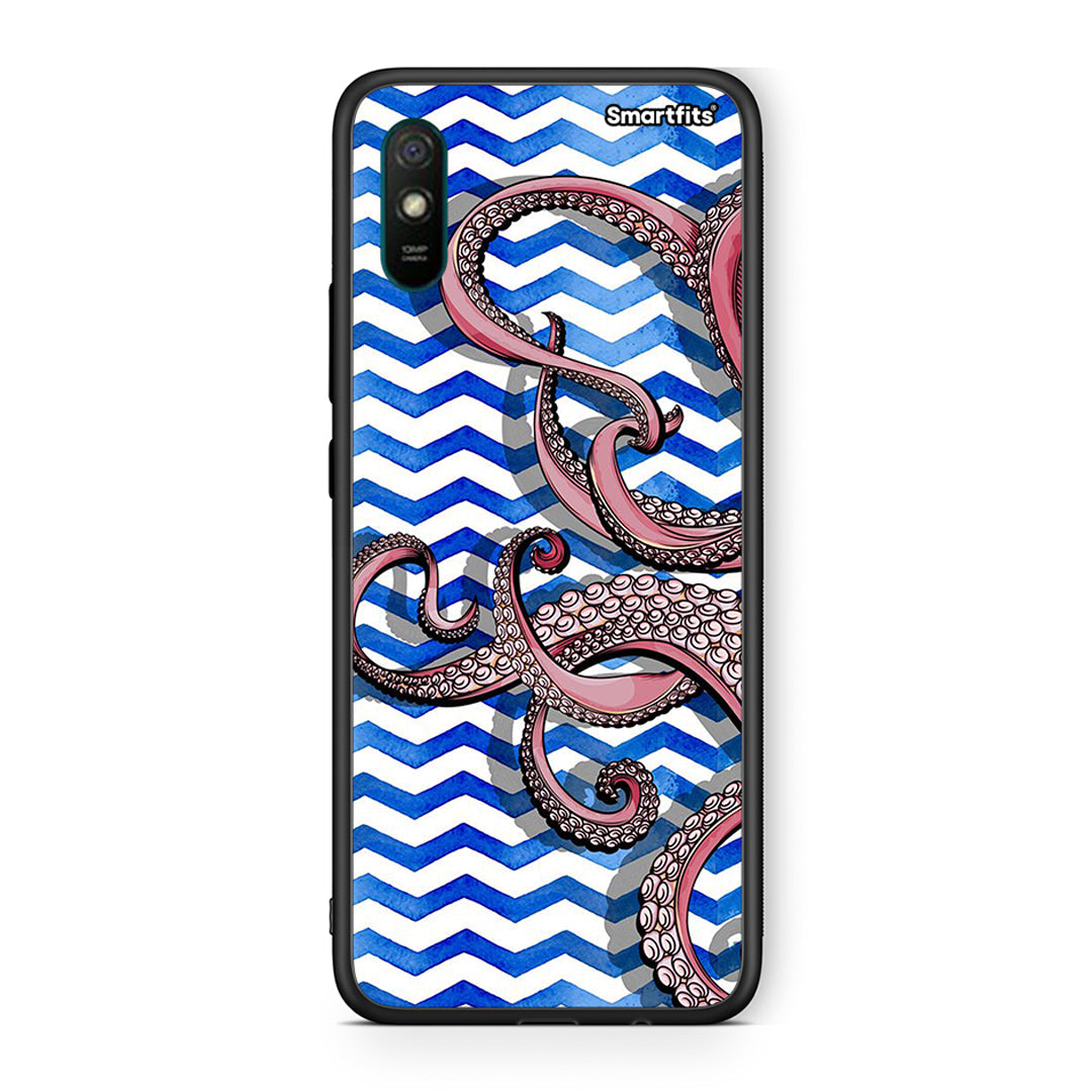 Xiaomi Redmi 9A Chevron Devilfish θήκη από τη Smartfits με σχέδιο στο πίσω μέρος και μαύρο περίβλημα | Smartphone case with colorful back and black bezels by Smartfits