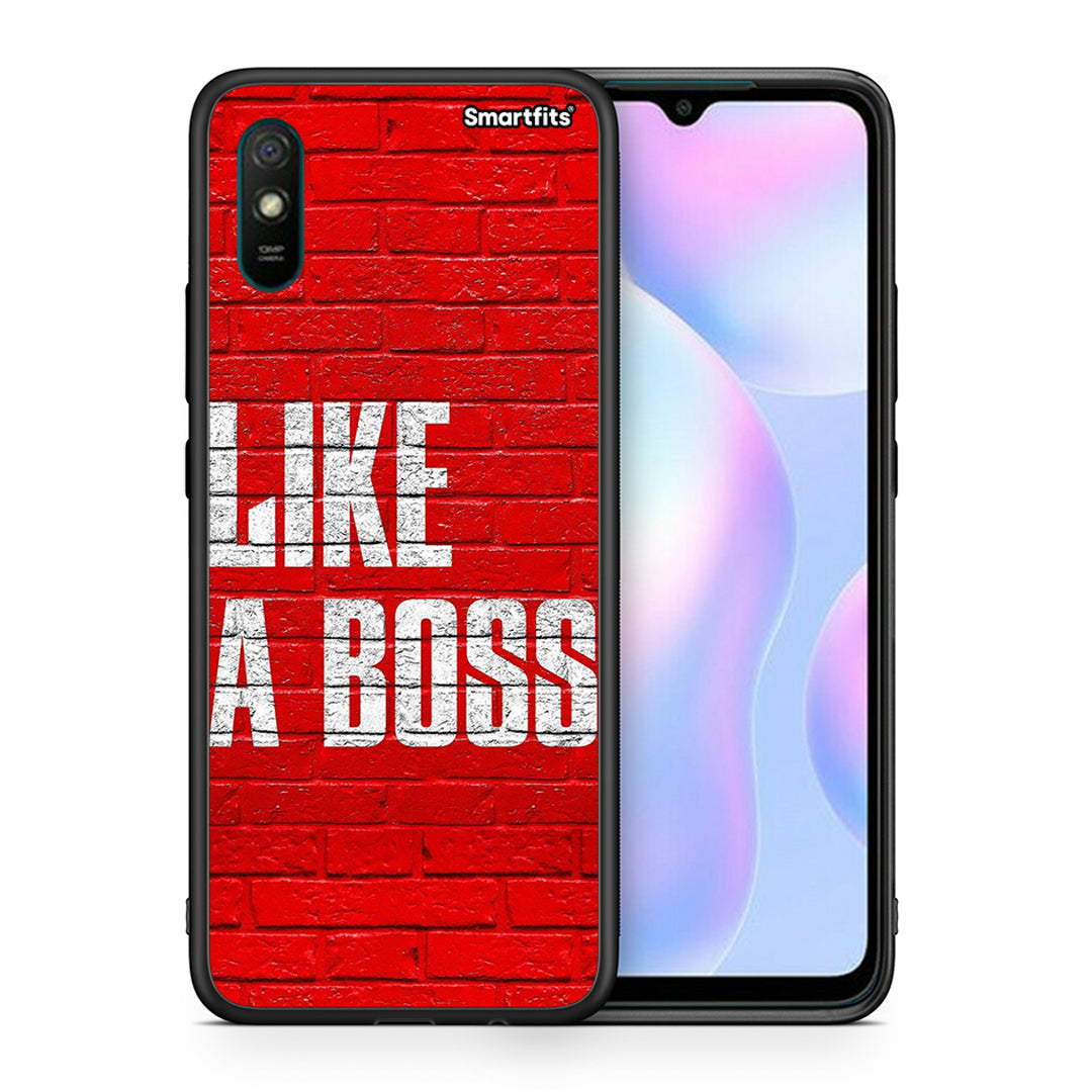 Θήκη Xiaomi Redmi 9A Like A Boss από τη Smartfits με σχέδιο στο πίσω μέρος και μαύρο περίβλημα | Xiaomi Redmi 9A Like A Boss case with colorful back and black bezels