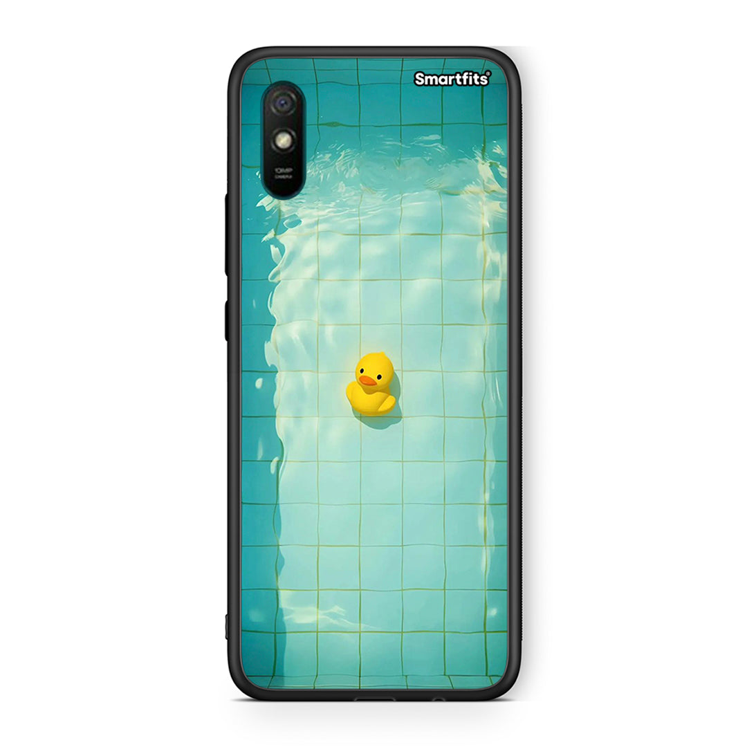 Xiaomi Redmi 9A Yellow Duck θήκη από τη Smartfits με σχέδιο στο πίσω μέρος και μαύρο περίβλημα | Smartphone case with colorful back and black bezels by Smartfits