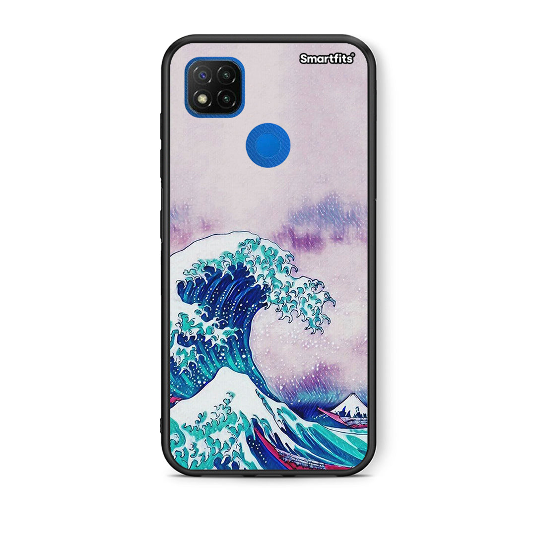 Θήκη Xiaomi Redmi 9C Blue Waves από τη Smartfits με σχέδιο στο πίσω μέρος και μαύρο περίβλημα | Xiaomi Redmi 9C Blue Waves case with colorful back and black bezels