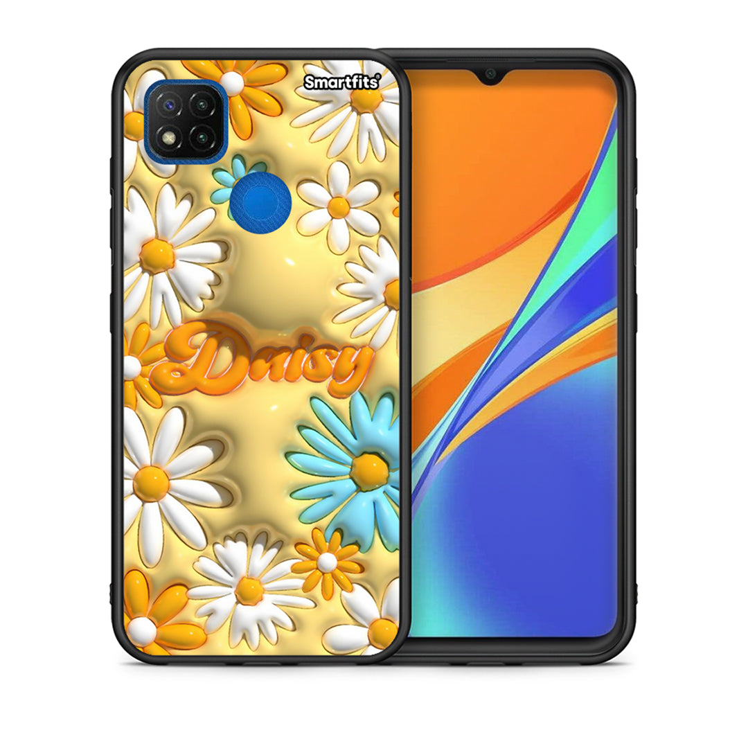 Θήκη Xiaomi Redmi 9C Bubble Daisies από τη Smartfits με σχέδιο στο πίσω μέρος και μαύρο περίβλημα | Xiaomi Redmi 9C Bubble Daisies case with colorful back and black bezels