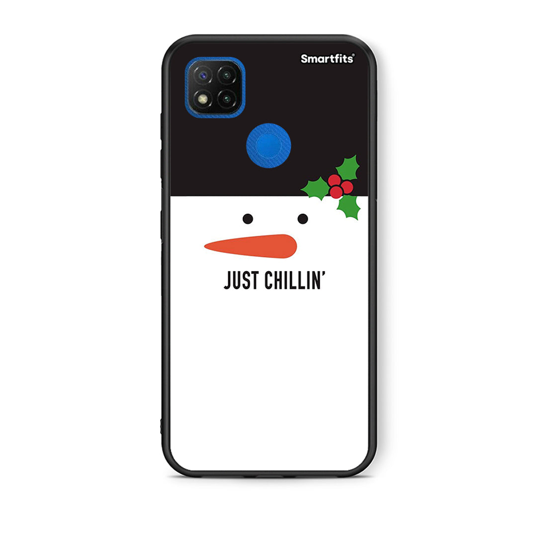 Θήκη Xiaomi Redmi 9C Christmas Chillin από τη Smartfits με σχέδιο στο πίσω μέρος και μαύρο περίβλημα | Xiaomi Redmi 9C Christmas Chillin case with colorful back and black bezels