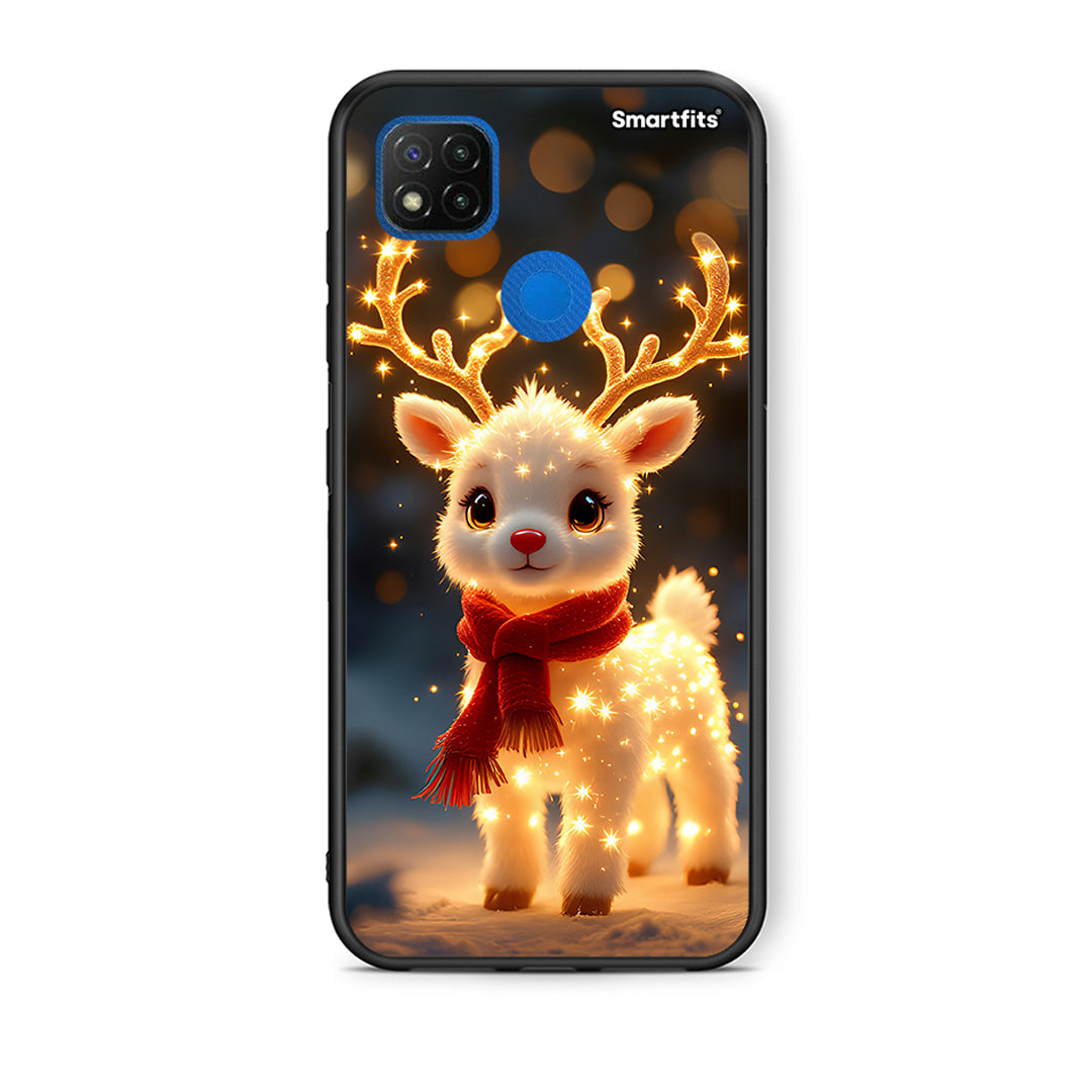 Θήκη Xiaomi Redmi 9C Christmas Cutie από τη Smartfits με σχέδιο στο πίσω μέρος και μαύρο περίβλημα | Xiaomi Redmi 9C Christmas Cutie case with colorful back and black bezels