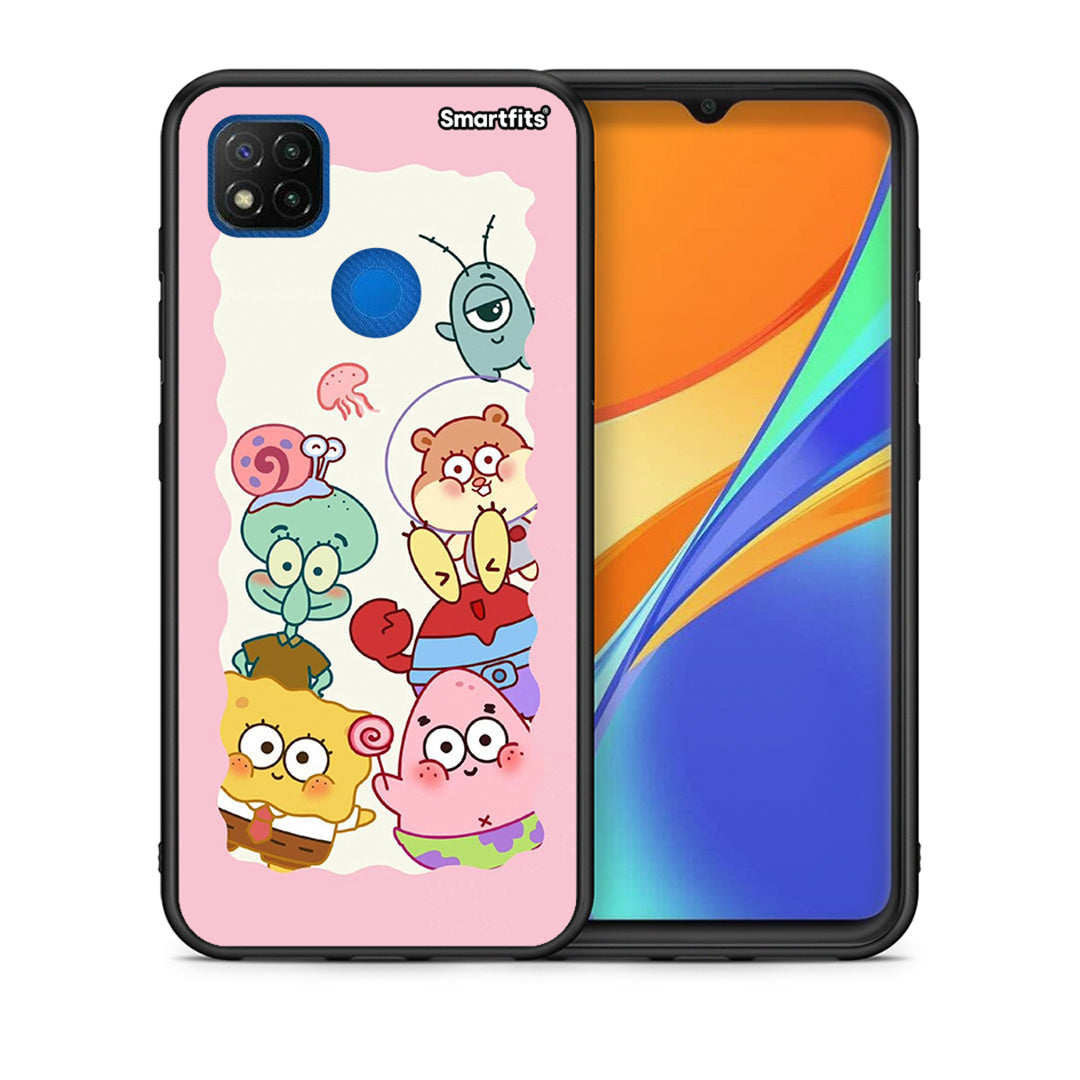 Θήκη Xiaomi Redmi 9C Cute Companion από τη Smartfits με σχέδιο στο πίσω μέρος και μαύρο περίβλημα | Xiaomi Redmi 9C Cute Companion case with colorful back and black bezels