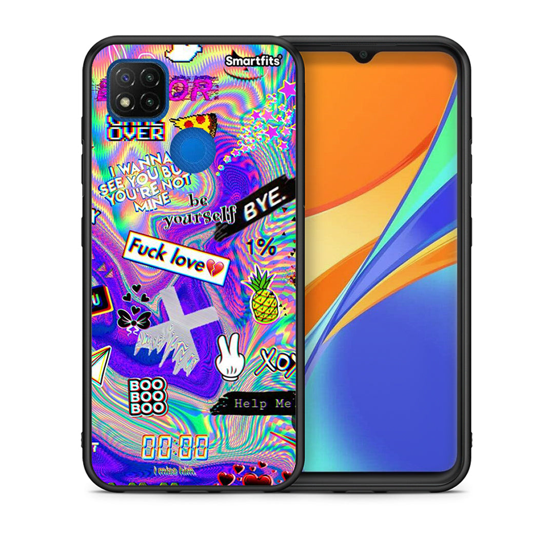 Θήκη Xiaomi Redmi 9C Game Over από τη Smartfits με σχέδιο στο πίσω μέρος και μαύρο περίβλημα | Xiaomi Redmi 9C Game Over case with colorful back and black bezels