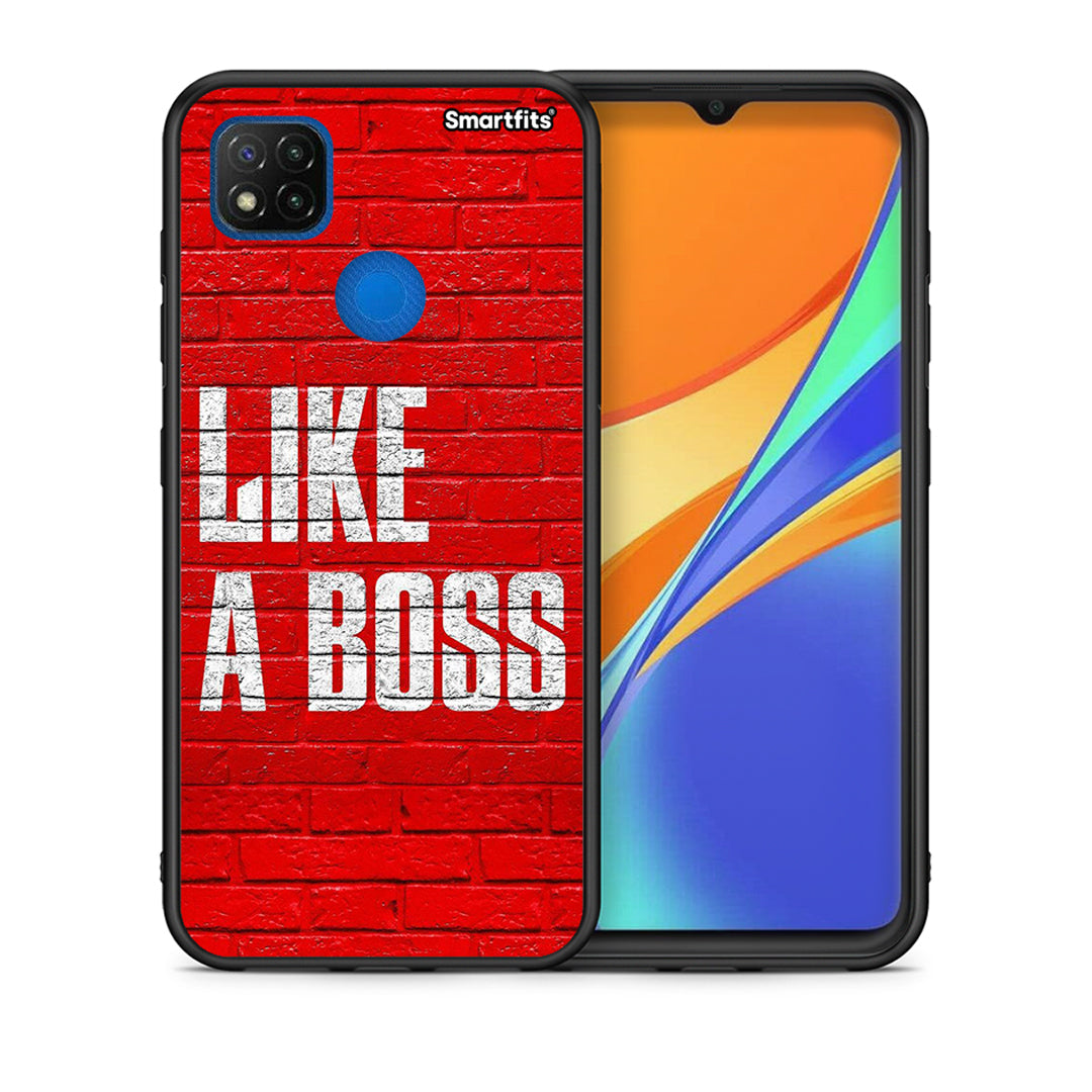 Θήκη Xiaomi Redmi 9C Like A Boss από τη Smartfits με σχέδιο στο πίσω μέρος και μαύρο περίβλημα | Xiaomi Redmi 9C Like A Boss case with colorful back and black bezels