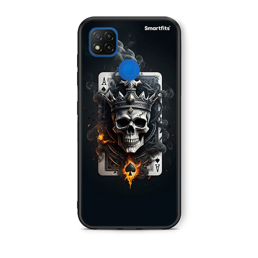 Θήκη Xiaomi Redmi 9C Skull King Ace από τη Smartfits με σχέδιο στο πίσω μέρος και μαύρο περίβλημα | Xiaomi Redmi 9C Skull King Ace case with colorful back and black bezels