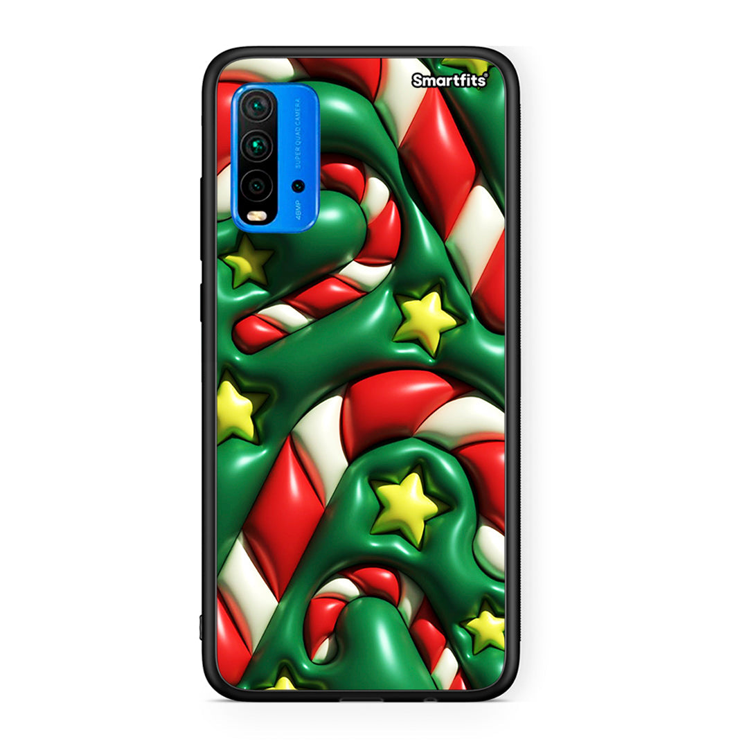 Xiaomi Poco M3 Christmas Bubbles θήκη από τη Smartfits με σχέδιο στο πίσω μέρος και μαύρο περίβλημα | Smartphone case with colorful back and black bezels by Smartfits