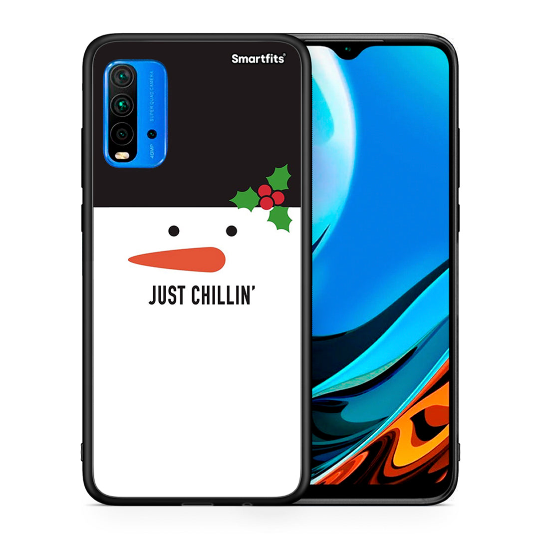 Θήκη Xiaomi Poco M3 Christmas Chillin από τη Smartfits με σχέδιο στο πίσω μέρος και μαύρο περίβλημα | Xiaomi Poco M3 Christmas Chillin case with colorful back and black bezels