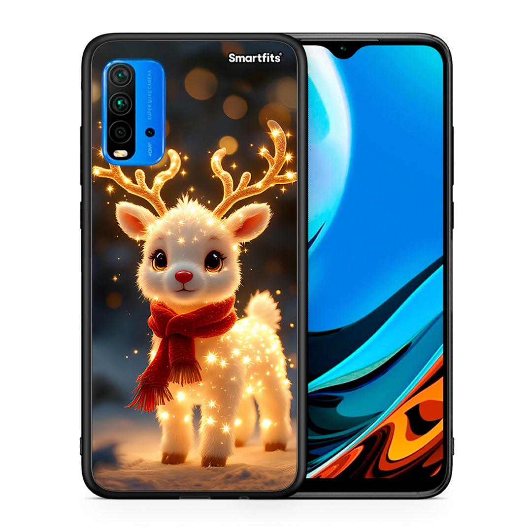 Θήκη Xiaomi Poco M3 Christmas Cutie από τη Smartfits με σχέδιο στο πίσω μέρος και μαύρο περίβλημα | Xiaomi Poco M3 Christmas Cutie case with colorful back and black bezels