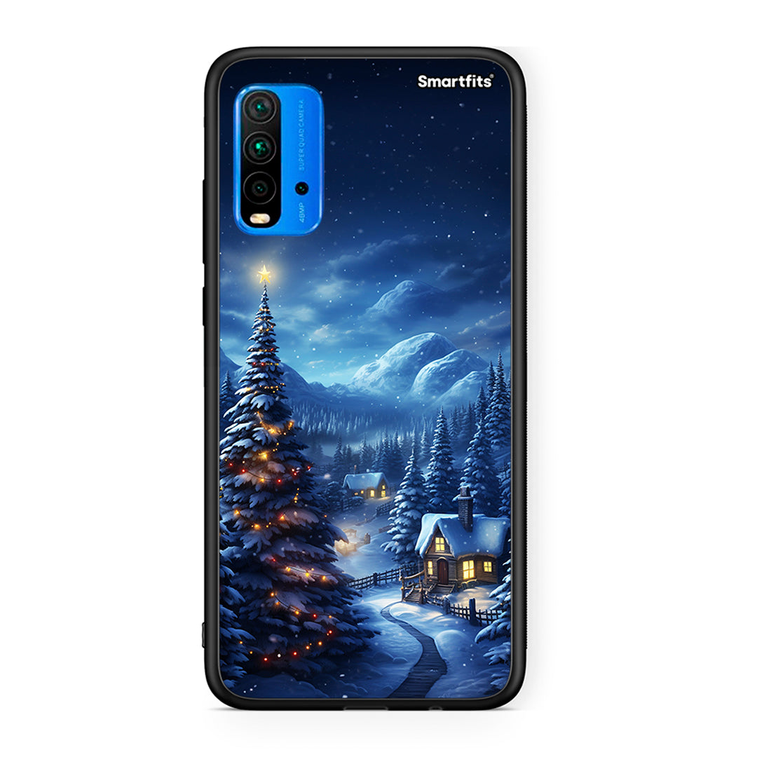 Xiaomi Poco M3 Christmas Scenery θήκη από τη Smartfits με σχέδιο στο πίσω μέρος και μαύρο περίβλημα | Smartphone case with colorful back and black bezels by Smartfits