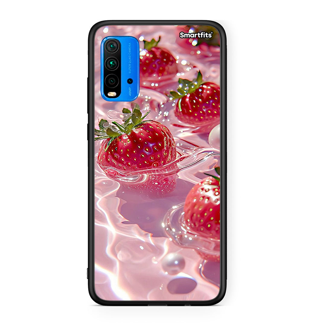 Xiaomi Poco M3 Juicy Strawberries θήκη από τη Smartfits με σχέδιο στο πίσω μέρος και μαύρο περίβλημα | Smartphone case with colorful back and black bezels by Smartfits