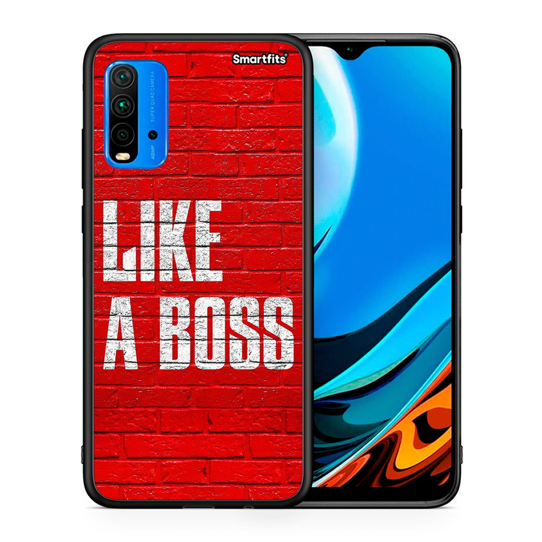 Θήκη Xiaomi Poco M3 Like A Boss από τη Smartfits με σχέδιο στο πίσω μέρος και μαύρο περίβλημα | Xiaomi Poco M3 Like A Boss case with colorful back and black bezels